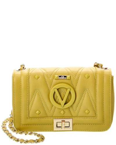 Shop Valentino By Mario Valentino Beatriz Diamond Leather Shoulder Bag In Yellow