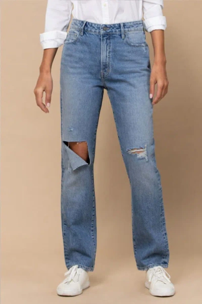 Shop Hidden Tracey High Rise Straight Jean In Medium Blue