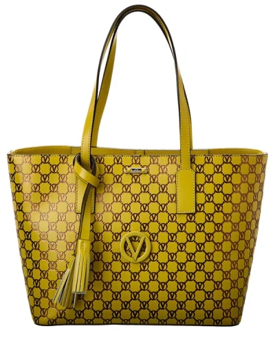 Shop Valentino By Mario Valentino Soho Monogram Leather Tote In Yellow