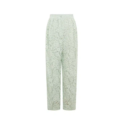 Shop Dolce & Gabbana Lace Trousers In Green