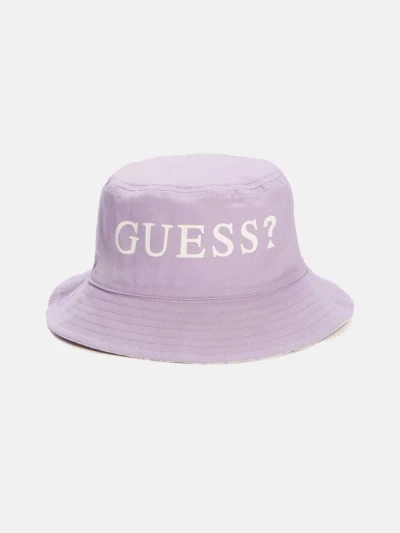 Shop Guess Factory Reversible Logo Bucket Hat In Purple