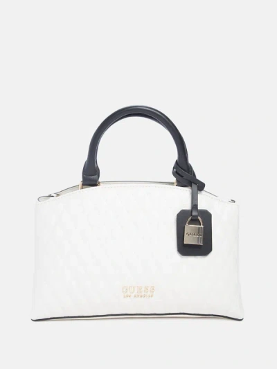 Shop Guess Factory Easley Small Satchel In White