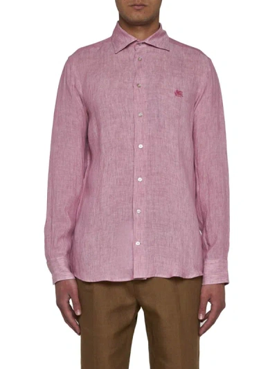 Shop Etro Shirts In Rosa Confetto Scuro