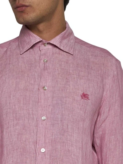 Shop Etro Shirts In Rosa Confetto Scuro