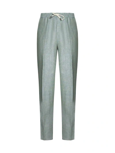 Shop Etro Trousers In Verde Medio 4