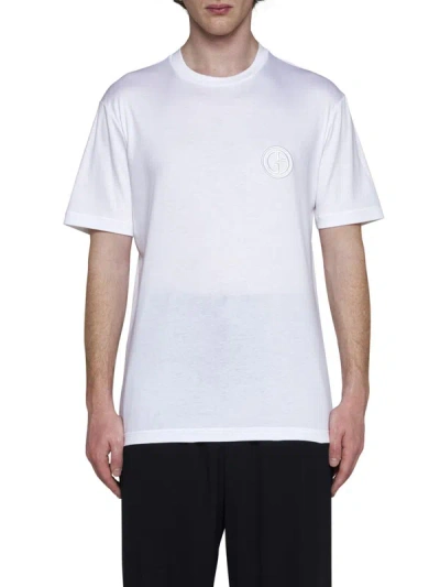 Shop Giorgio Armani T-shirts And Polos In Bianco Otticco