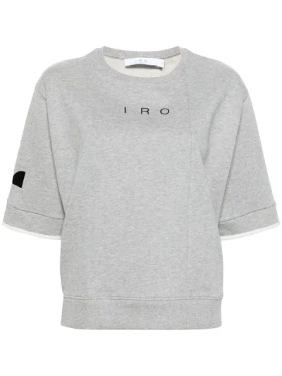 Shop Iro Logo Organic Cotton Sweatshirt In Grey