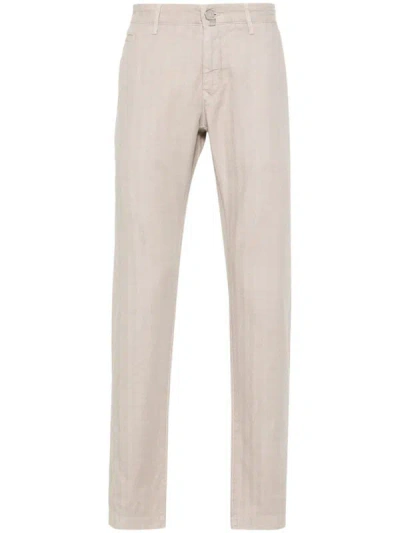 Shop Jacob Cohen Bobby Slim Fit Chino Trousers In Beige