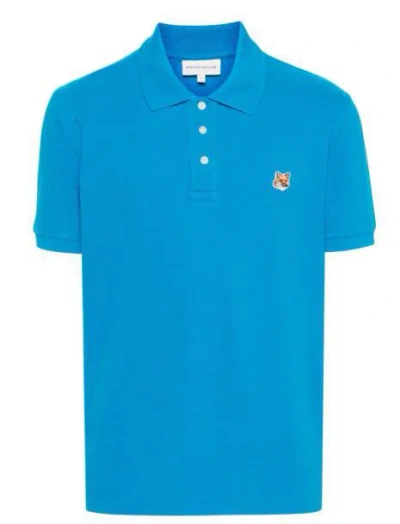 Shop Maison Kitsuné Polo Shirts In Blue
