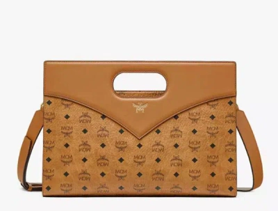 Shop Mcm "diamond" Medium Shoulder  Bag In Brown