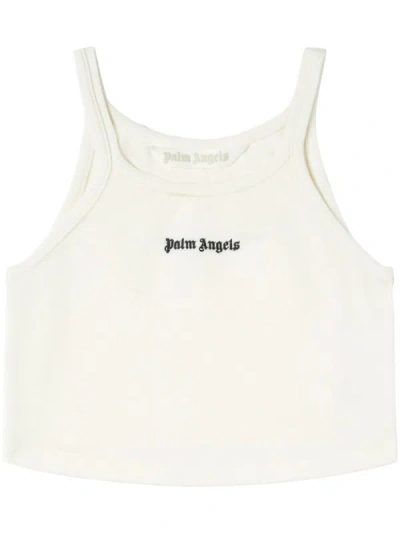 Shop Palm Angels Classic Logo Tank Top In White