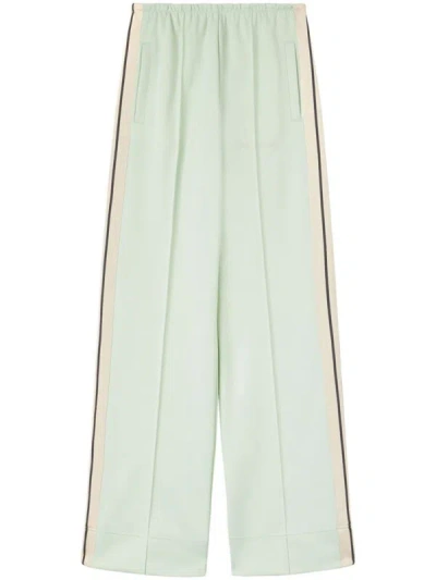 Shop Palm Angels Classic Logo Track Loose Pants In Green