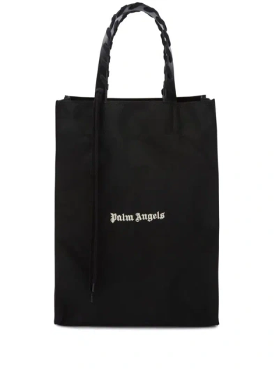 Shop Palm Angels Logo Tote Bag In Black
