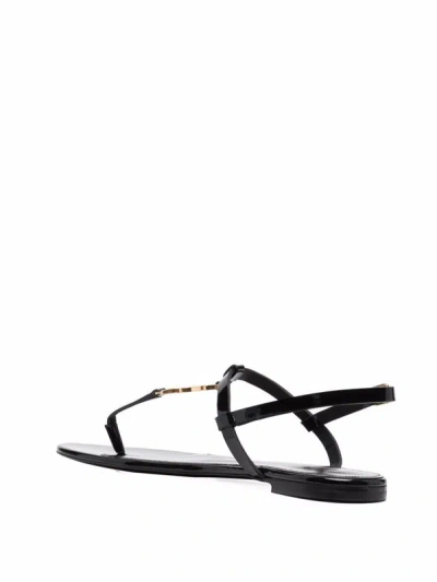 Shop Saint Laurent "cassandra" Sandals In Black