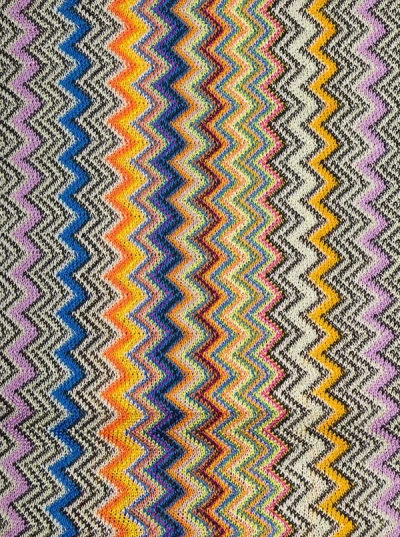 Shop Missoni Multicolor Scarf With Zigzag Motif In Viscose Woman