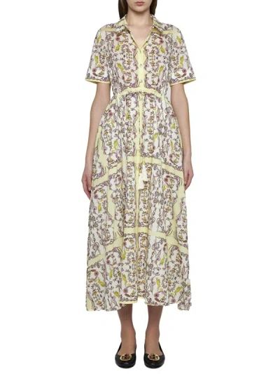 Shop Tory Burch Dresses In Chartreuse Meadow