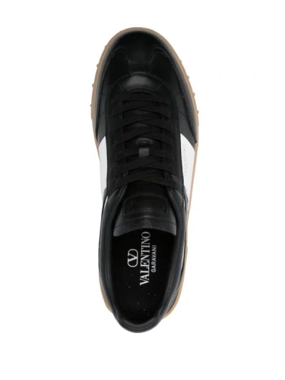Shop Valentino Garavani Upvillage Leather Sneakers In Black