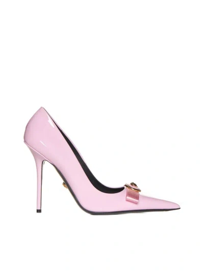 Shop Versace With Heel In Pale Pink  Gold