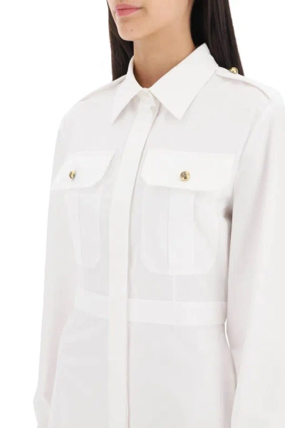 Shop Alexander Mcqueen Shirt Dress In Poplin In White