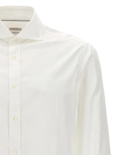 Shop Brunello Cucinelli Poplin Shirt In White