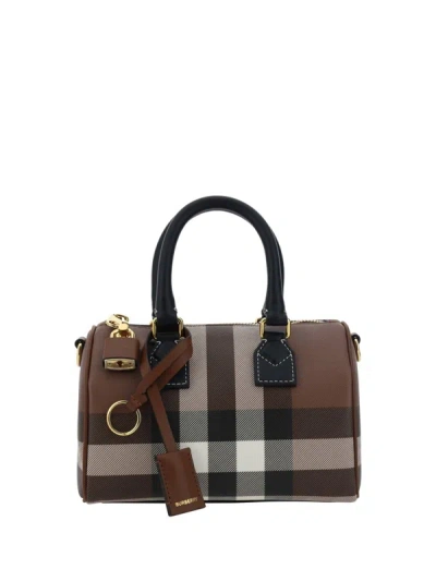 Shop Burberry Handbags In Dark Birch Brown Chk