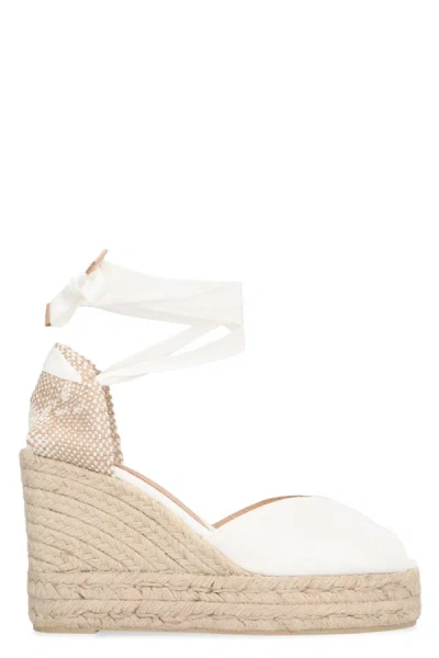 Shop Castaã±er Castañer Bilina Jute Wedge Espadrilles In White