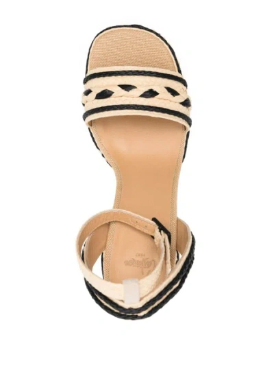 Shop Castaã±er Castañer Flas Raffia Heel Sandals In Beige