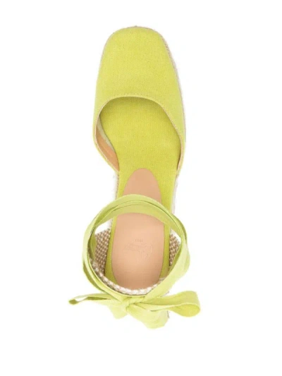 Shop Castaã±er Castañer Tina Raffia Wedge Espadrilles In Yellow