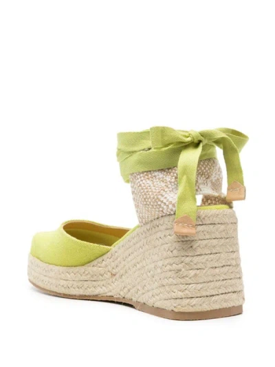 Shop Castaã±er Castañer Tina Raffia Wedge Espadrilles In Yellow