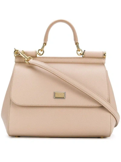 Shop Dolce & Gabbana Sicily Large Leather Handbag In Pink