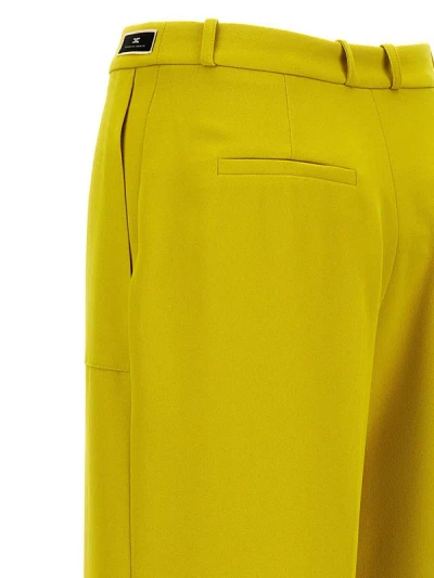 Shop Elisabetta Franchi Crêpe Pants In Yellow