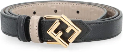 Shop Fendi Ff Diamonds Reversible Leather Belt In Black