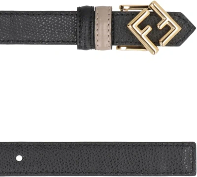Shop Fendi Ff Diamonds Reversible Leather Belt In Black