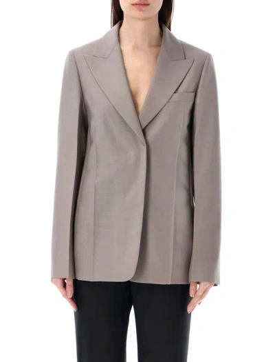 Shop Fendi Tailored Deconstructed Jacket In Ash Grey