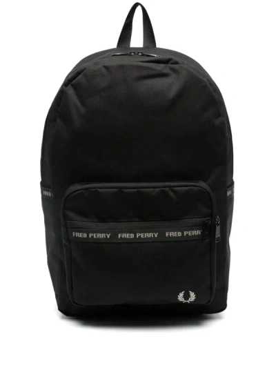 Shop Fred Perry Fp Taped Backpack Bags In Black