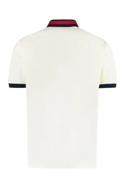 Shop Gucci Cotton-piqué Polo Shirt In Ivory