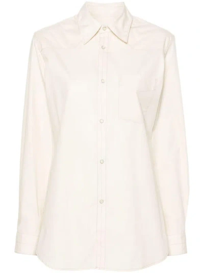 Shop Lemaire Cotton Shirt In Beige