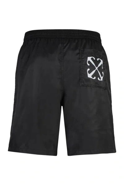 Shop Off-white Nylon Swim Shorts In Black