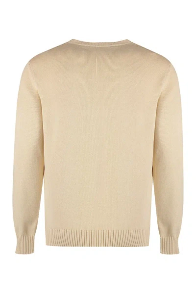 Shop Palm Angels Cotton Crew-neck Sweater In Panna