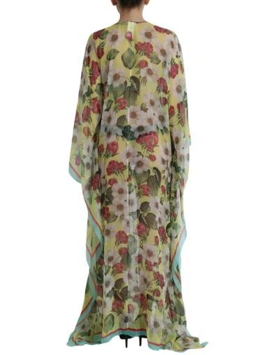 Shop Dolce & Gabbana Elegant Floral Silk Maxi Women's Dress In Multicolor
