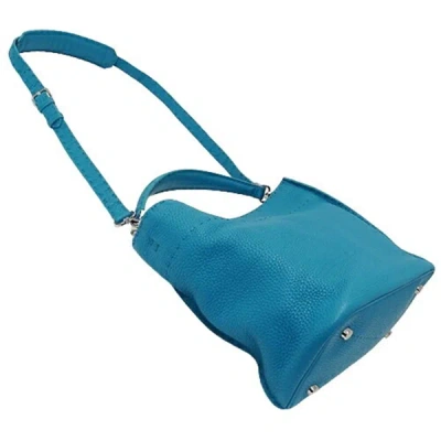 Shop Fendi Selleria Blue Leather Shopper Bag ()