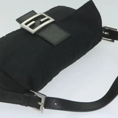 Shop Fendi Zucca Black Canvas Shoulder Bag ()