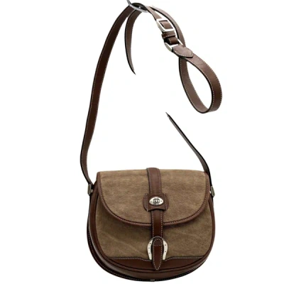Shop Gucci Brown Leather Shoulder Bag ()