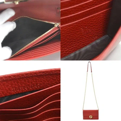 Shop Gucci Wallet On Chain Red Leather Shoulder Bag ()