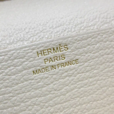 Shop Hermes Hermès Béarn White Leather Wallet  ()