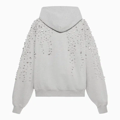 Shop 1989 Studio Crystals Embroidered Sweatshirt Oatmeal In Grey