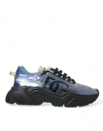Shop Dolce & Gabbana Blue Logo Inflatable Rubber Daymaster Sneakers Shoes