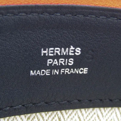Shop Hermes Hermès Pochette Orange Canvas Clutch Bag ()
