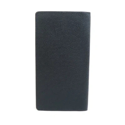 Pre-owned Louis Vuitton Brazza Black Leather Wallet  ()