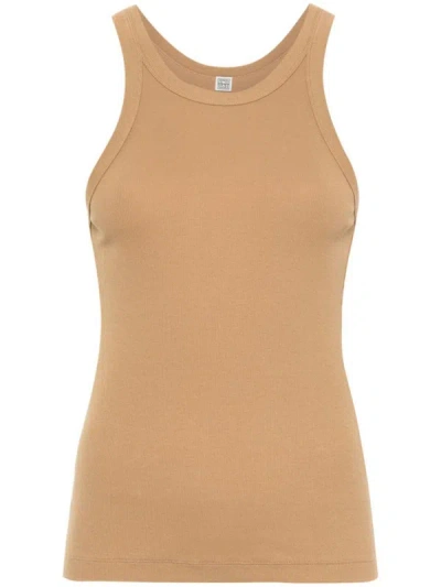 Shop Totême Toteme Curved Rib Tank In Camel